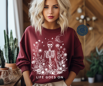 Life Goes On | Goth Skull Sweatshirt