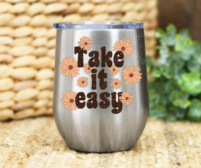 Retro Take It Easy | Floral Stainless Steel Tumbler