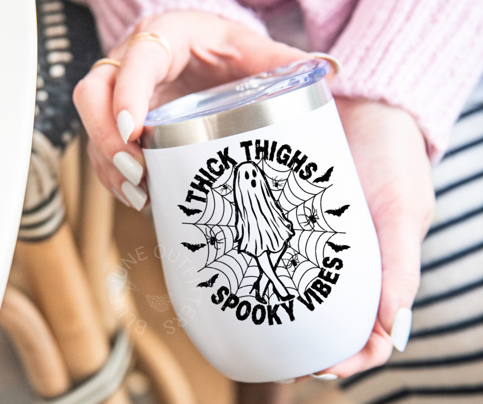 Thick Thighs Spooky Vibes | Stainless Steel Tumbler