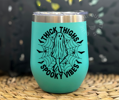 Thick Thighs Spooky Vibes | Stainless Steel Tumbler