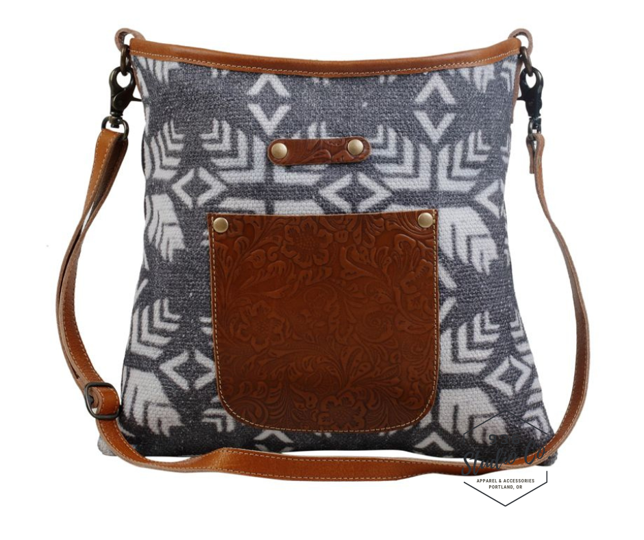 Bohemian Canvas & Leather Shoulder Bag by Myra Bag