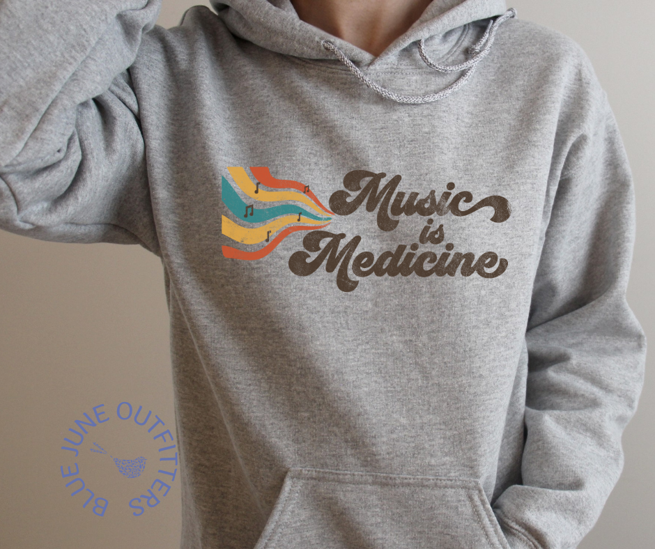 Music Is Medicine | Retro Music Lover Unisex Hoodie