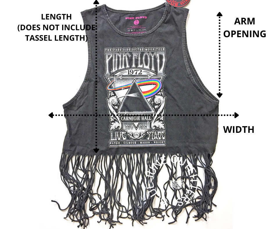 Ladies Pink Floyd Fringed Tank Top | Officially Licensed