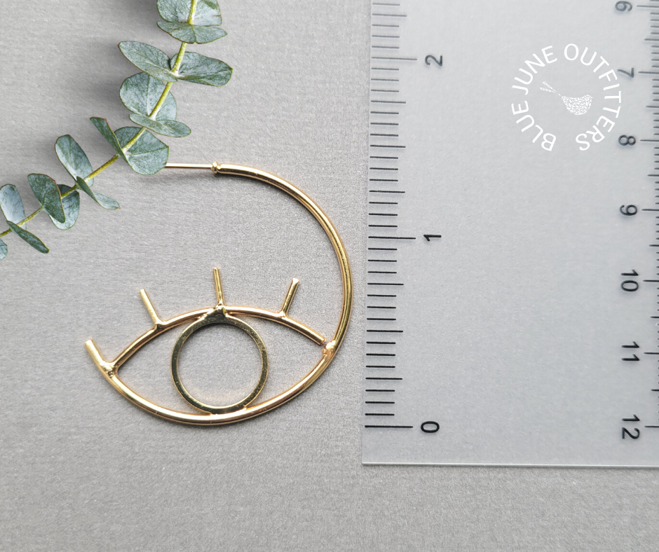 18k Gold Plated Evil Eye Protection Hoops