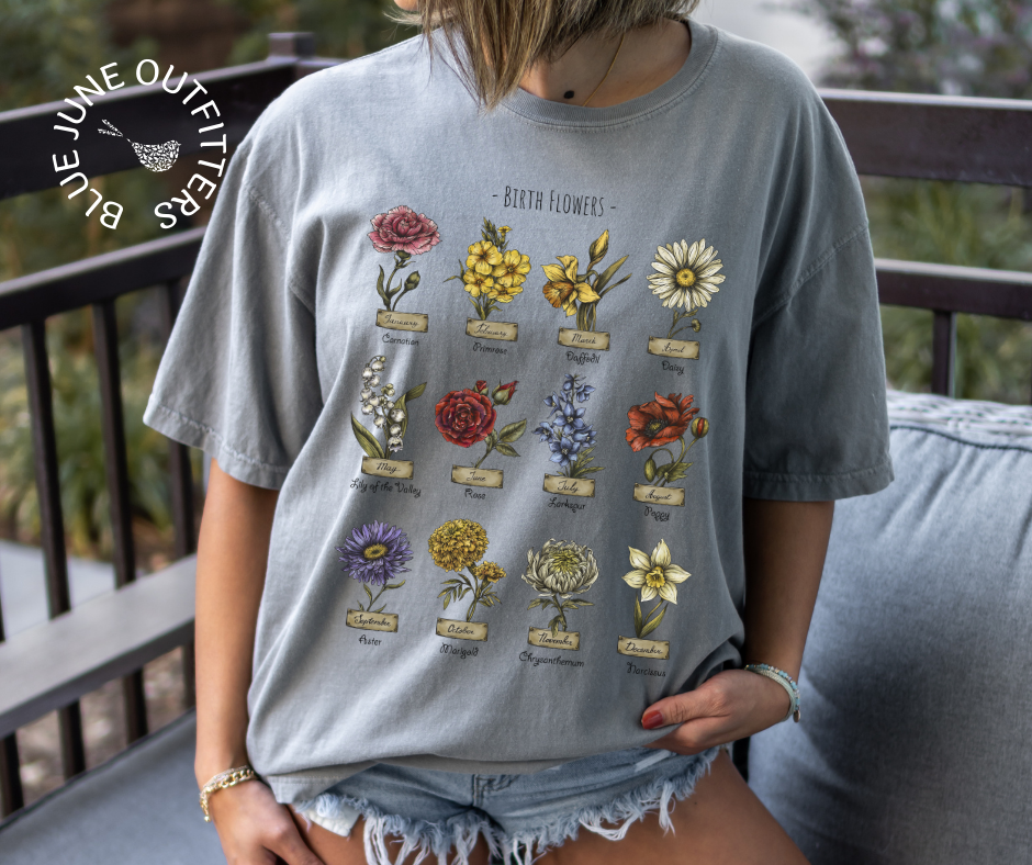 Birth Flowers Boho Tee | Comfort Colors® T-Shirt