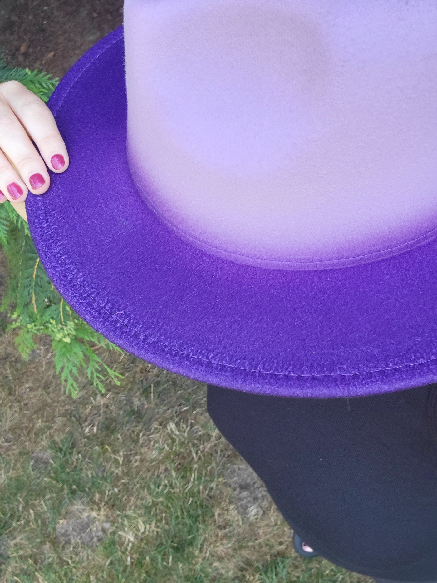 Witchy Ombre Wide Brim Fedora | Witchcore Fashion Accessories