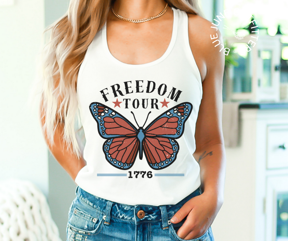 Freedom Tour Butterfly | Fourth of July Tank Top