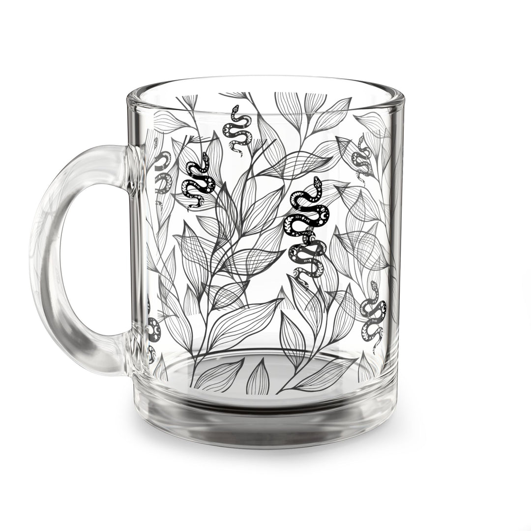 Ethereal Vines and Celestial Snakes Glass Mug