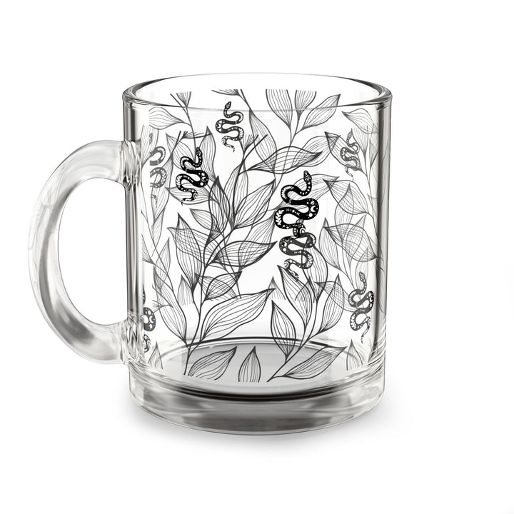 Ethereal Vines and Celestial Snakes Glass Mug