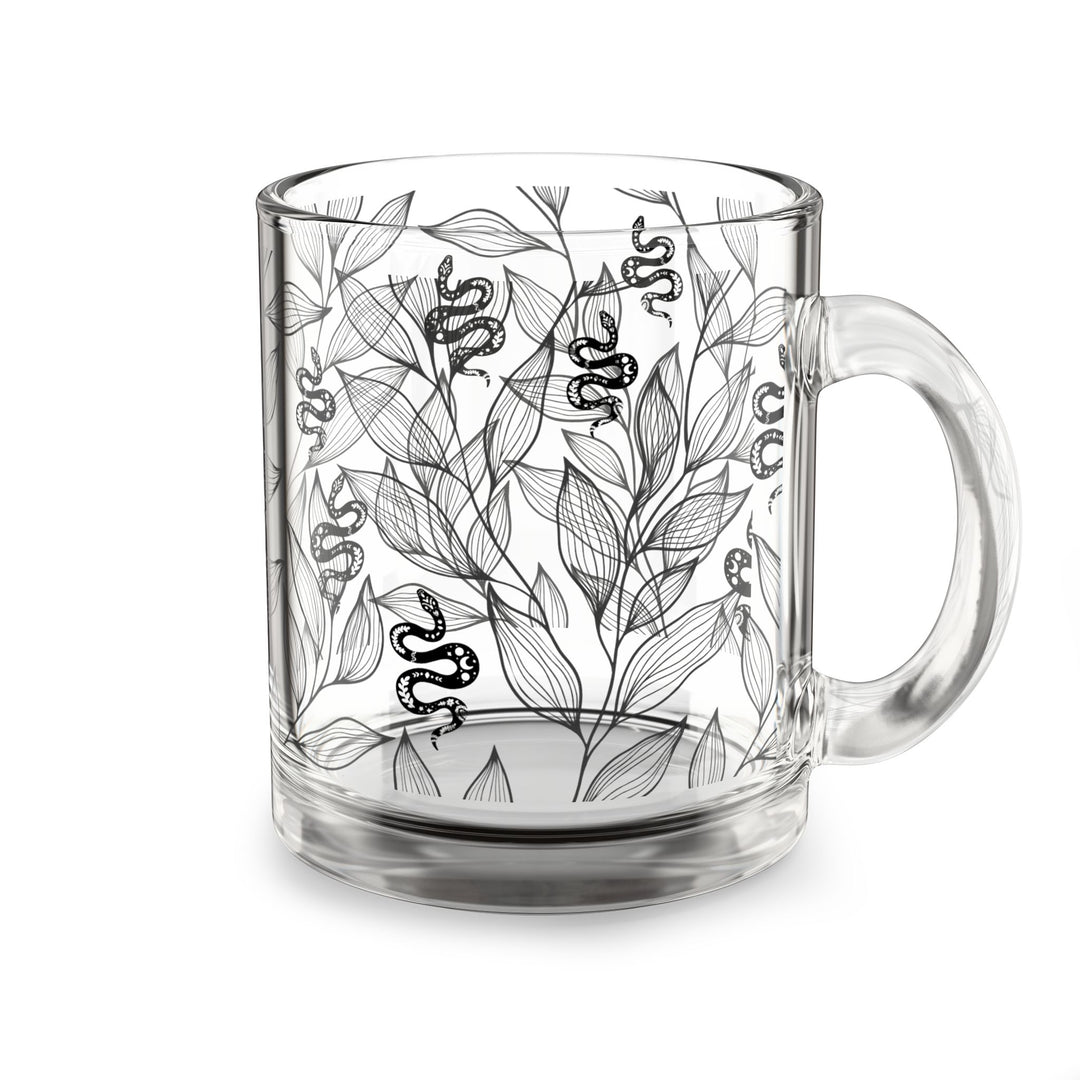 Ethereal Vines and Celestial Snakes Glass Mug
