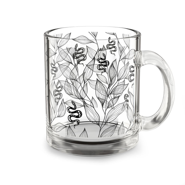 Ethereal Vines and Celestial Snakes Glass Mug
