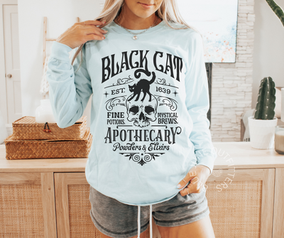 Black Cat Apothecary | Comfort Colors® Halloween Long Sleeve