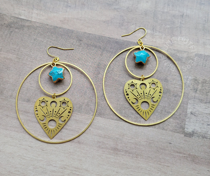 Witchy Planchette Gemstone Earrings