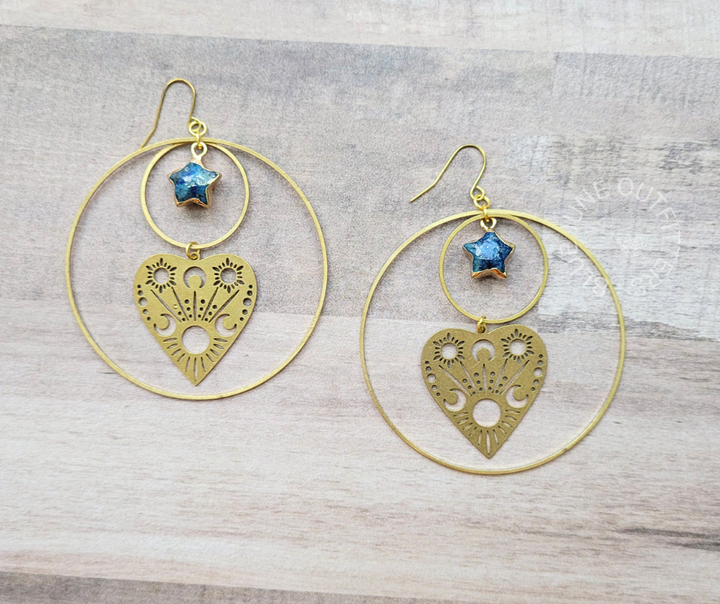 Witchy Planchette Gemstone Earrings