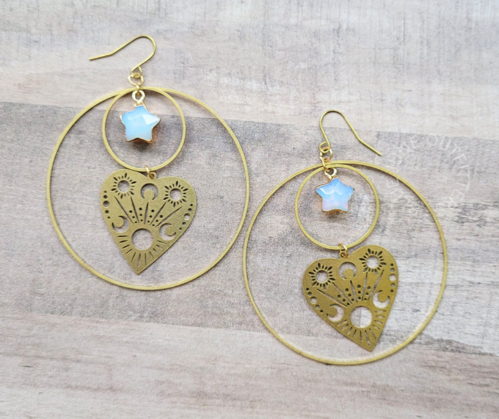 Witchy Planchette Gemstone Earrings