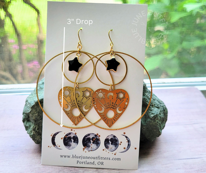 Witchy Planchette Gemstone Earrings
