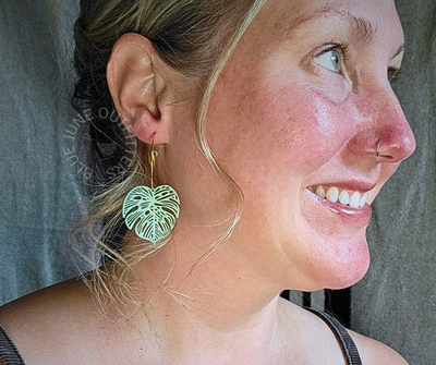 Monstera 18k Gold Plated Hoops