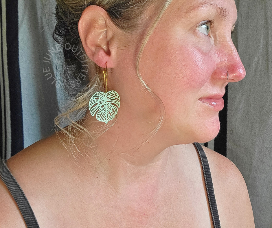 Monstera 18k Gold Plated Hoops