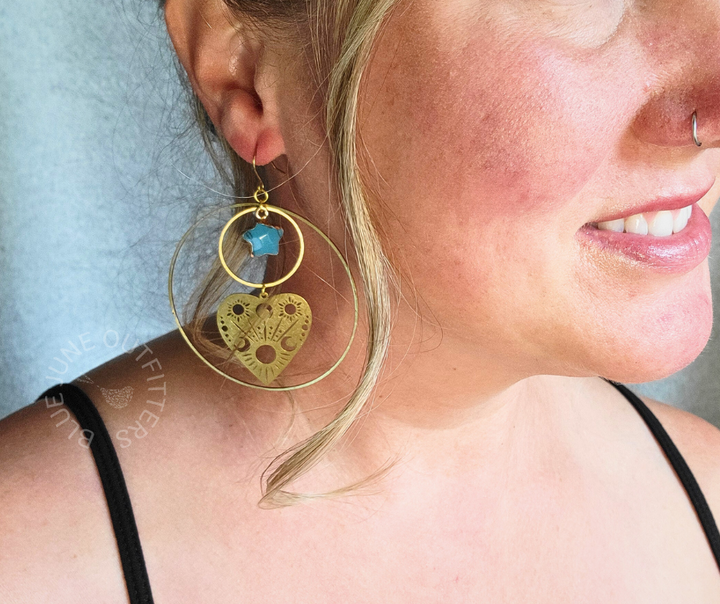 Witchy Planchette Gemstone Earrings
