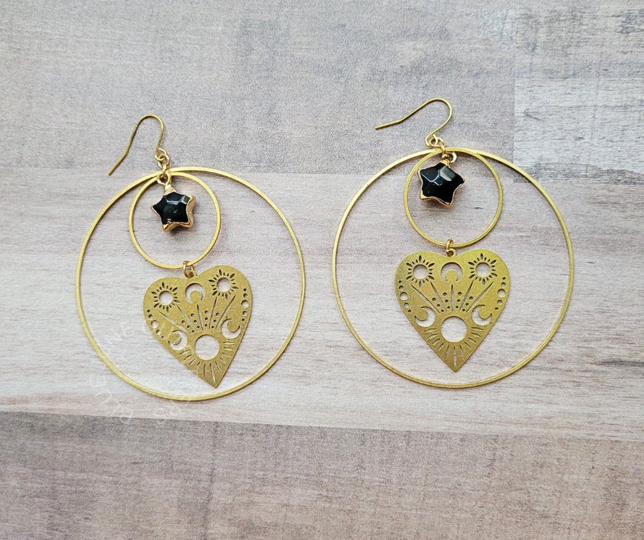 Witchy Planchette Gemstone Earrings