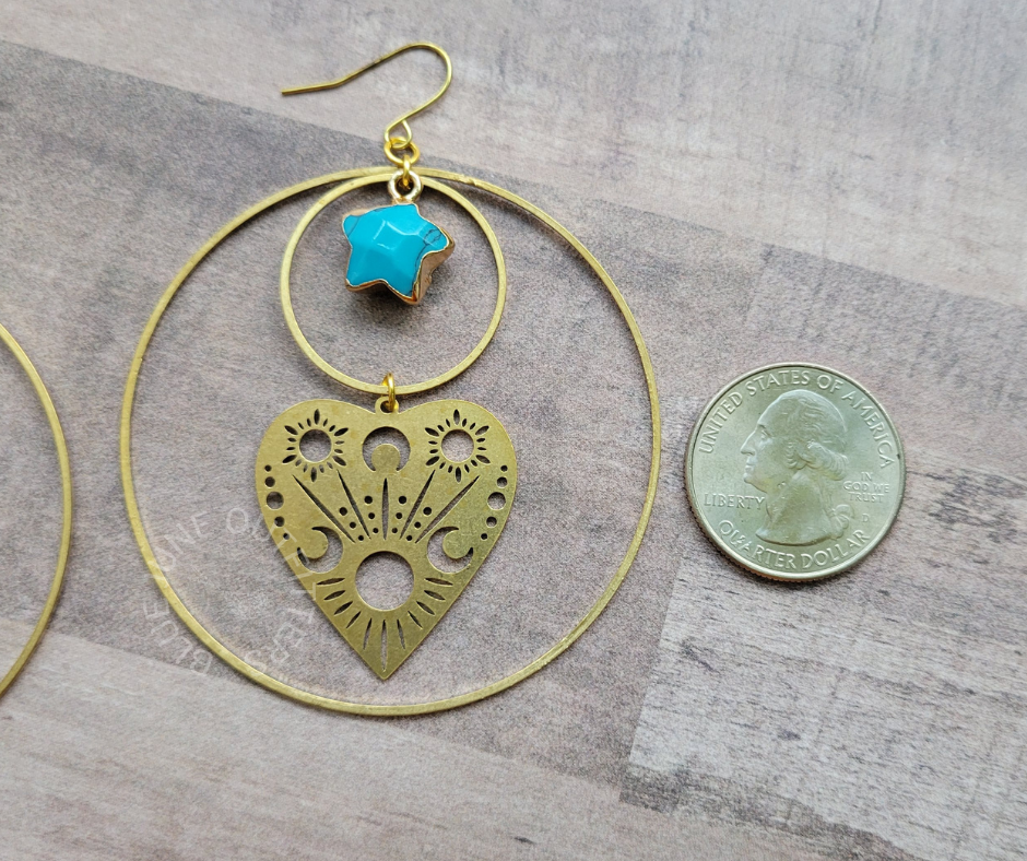 Witchy Planchette Gemstone Earrings