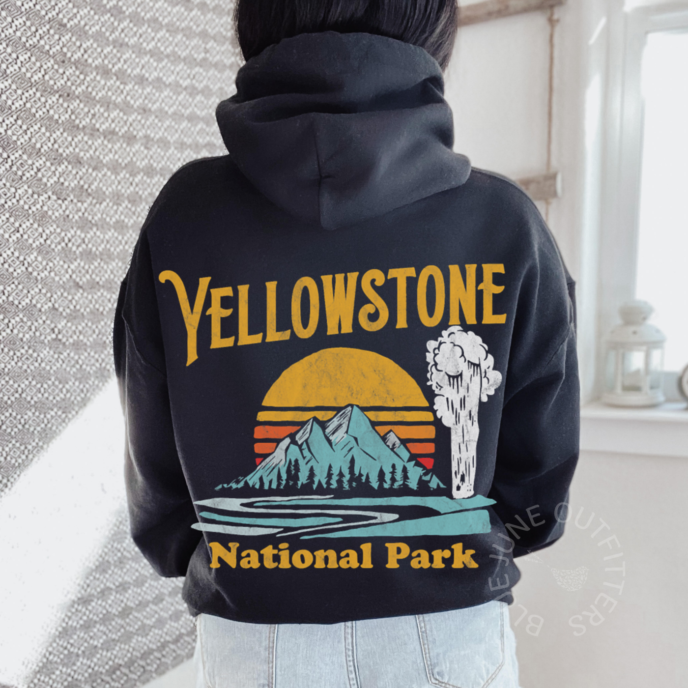 Retro Yellowstone National Park Geyser Hoodie