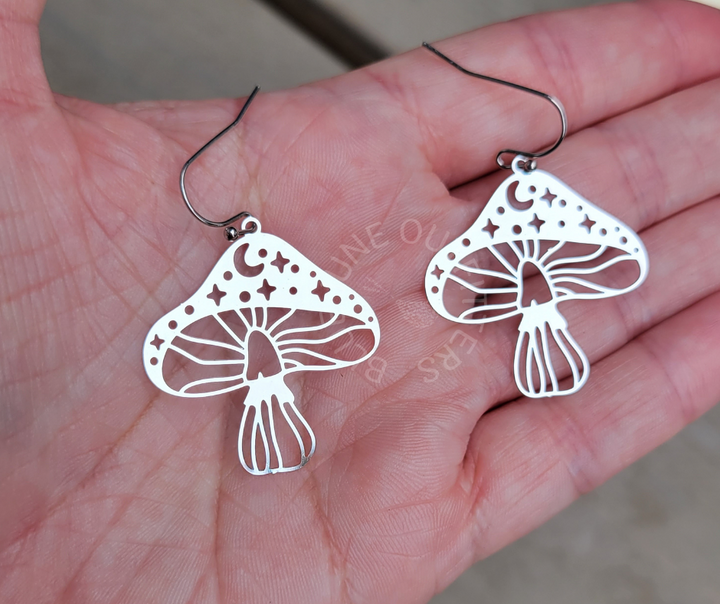 Mystical Mushroom Dangle Earrings
