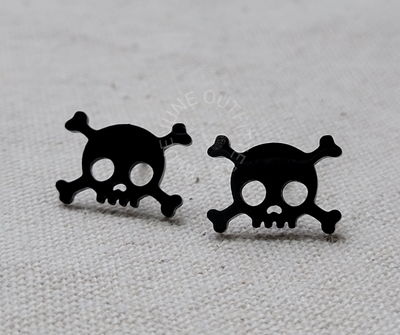 Skull and Crossbones Stud Earrings