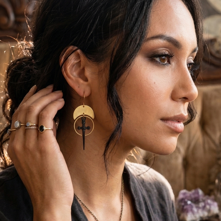 Celestial Dagger Drop Earrings | Hand-Assembled in Portland