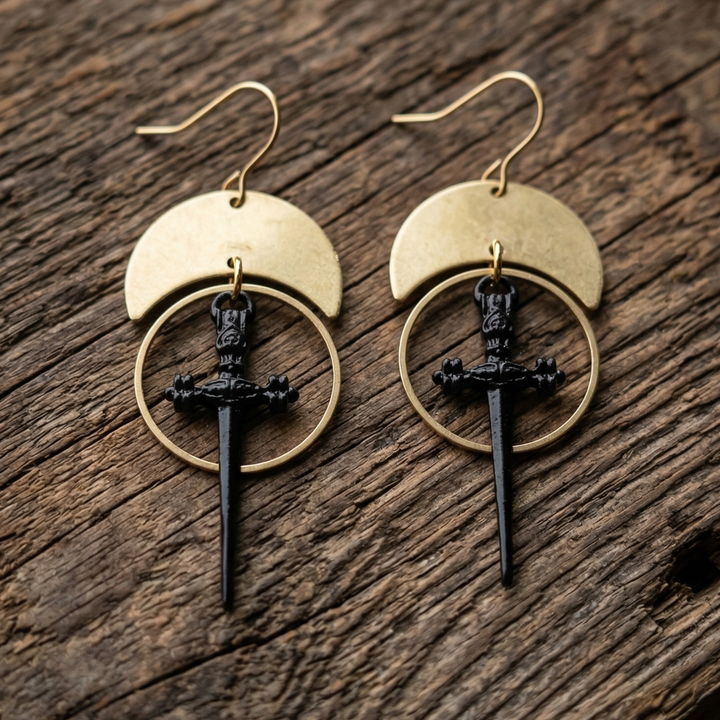 Celestial Dagger Drop Earrings | Hand-Assembled in Portland