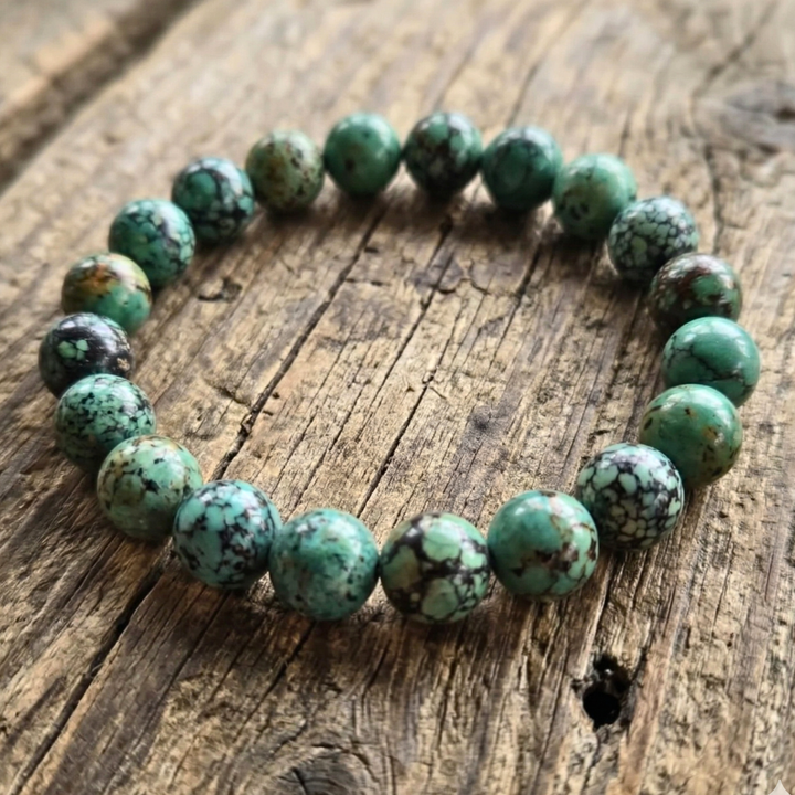 The Wanderer’s Stone: African Turquoise 8mm Beaded Bracelet