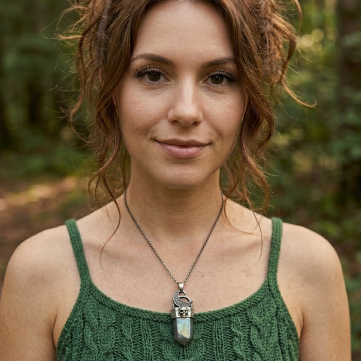 The Midnight Seer | Labradorite & Antique Silver Skull Necklace