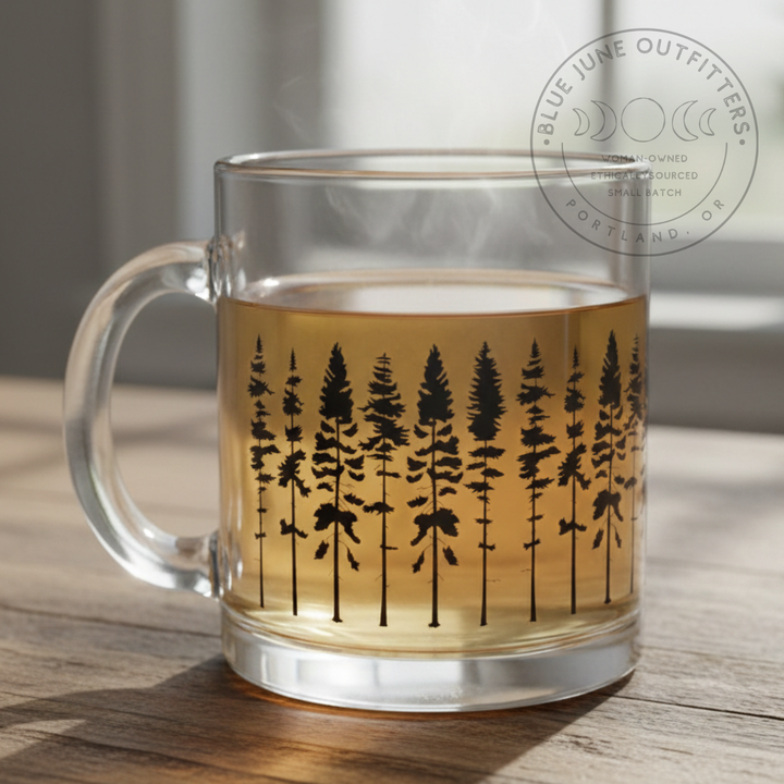 Fir Tree Clear Glass Mug