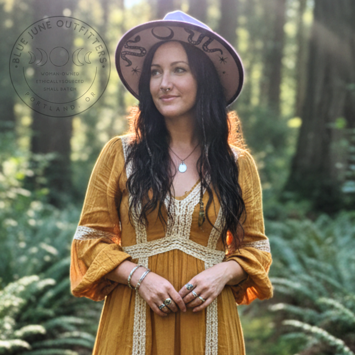Witchy Ombre Wide Brim Fedora | Witchcore Fashion Accessories