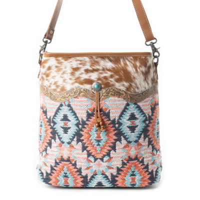 Propose Shoulder Bag – Canvas & Hair-on Shoulder Tote | Myra Bags