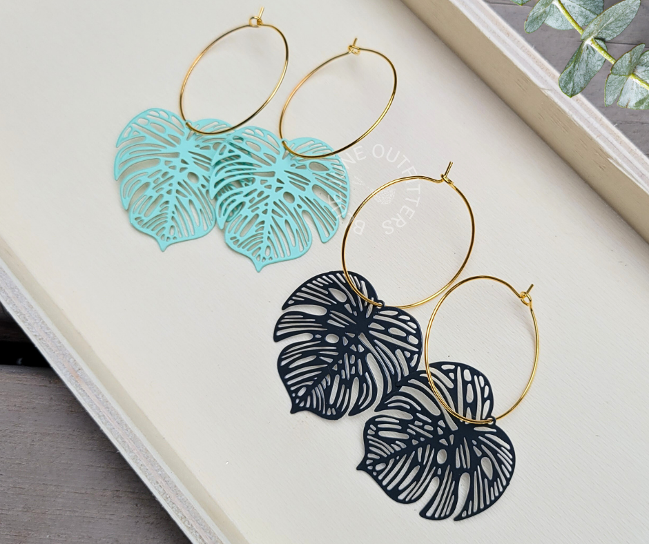 Monstera 18k Gold Plated Hoops