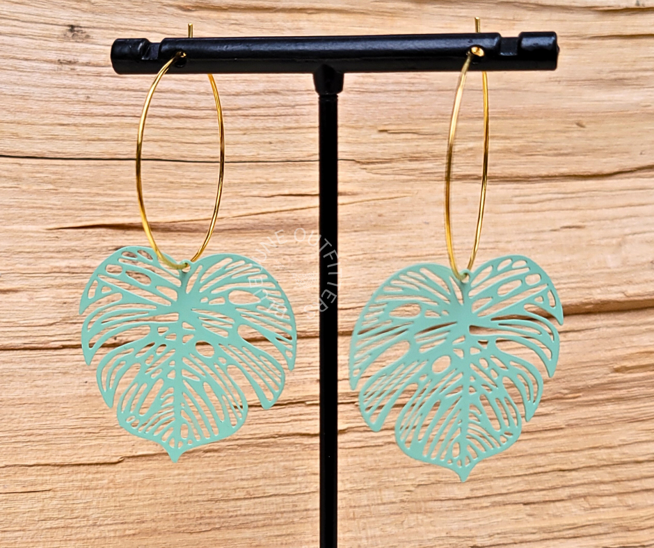 Monstera 18k Gold Plated Hoops