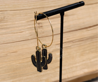 Cactus 18k Gold Plated Hoops