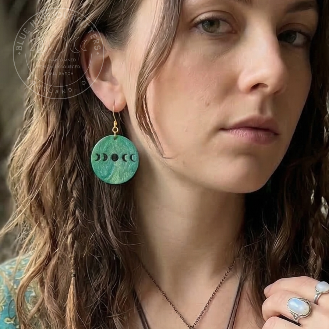 Whimsical Acrylic Moon Phase Earrings
