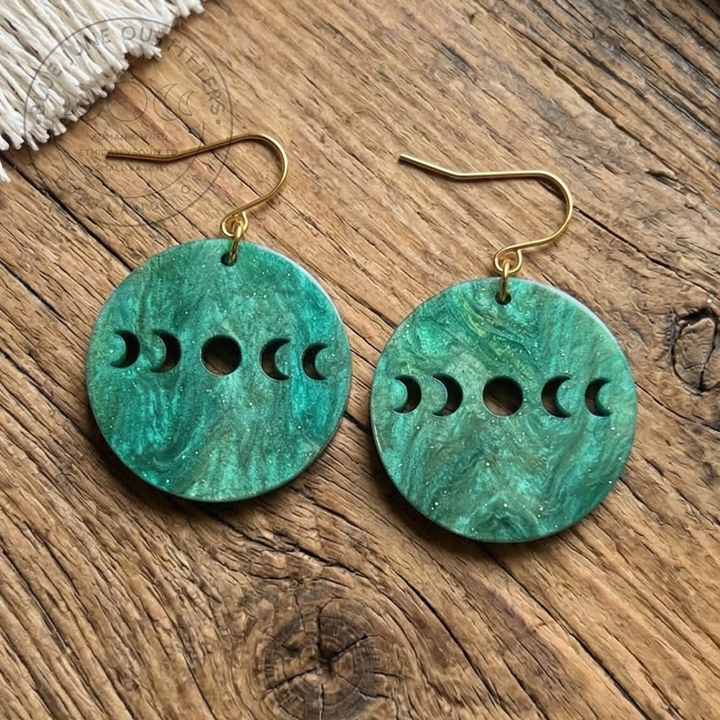 Whimsical Acrylic Moon Phase Earrings