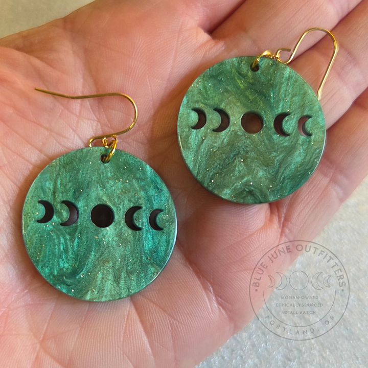 Whimsical Acrylic Moon Phase Earrings