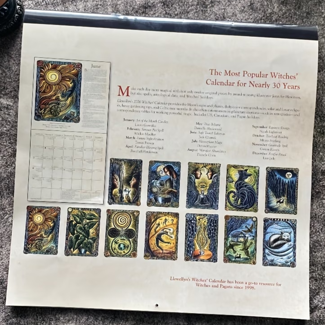 2026 Llewellyn’s Witches’ Calendar – Lunar, Sabbat & Astrology Wall Calendar
