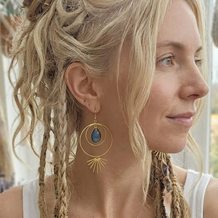 Radiant Sun & Earth Epidote Drop Earrings