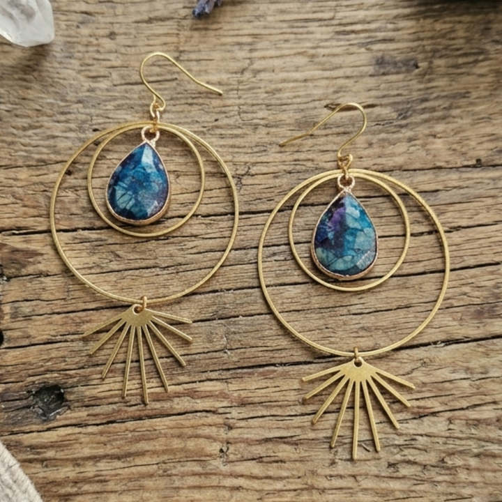 Radiant Sun & Earth Epidote Drop Earrings