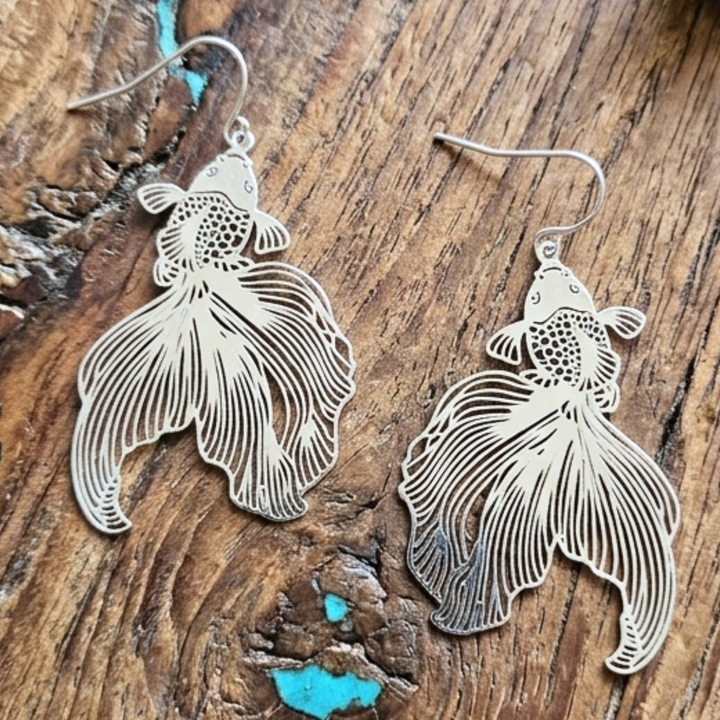 Gold or Silver Celestial Koi Earrings