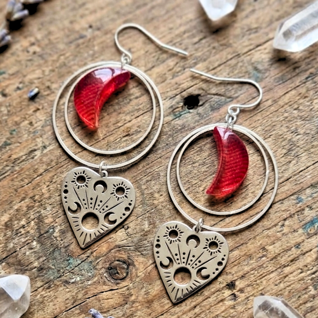 The Crimson Moon Planchette Earrings