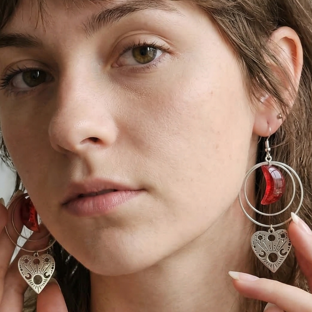 The Crimson Moon Planchette Earrings