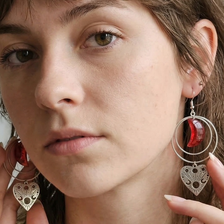 The Crimson Moon Planchette Earrings