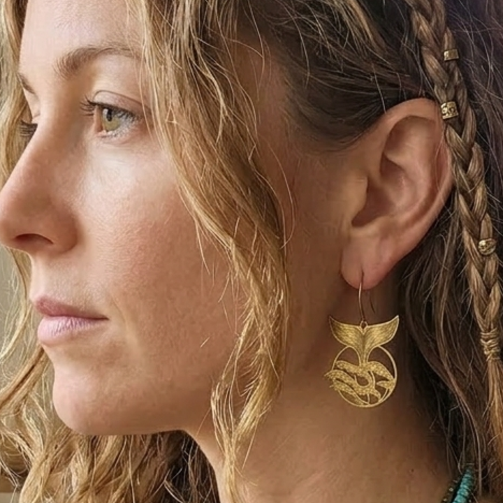 Ocean Wanderer Whale Tail Earrings