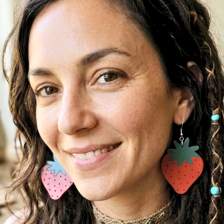 Sweeten Your Style: Handcrafted Acrylic Strawberry Earrings